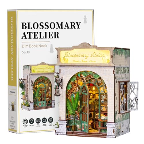 DIY Buchstützen-Deko-Einsatz mit LED 3D Holzpuzzle Bastelset fürs Bücherregal von ELPHNUTSEY
