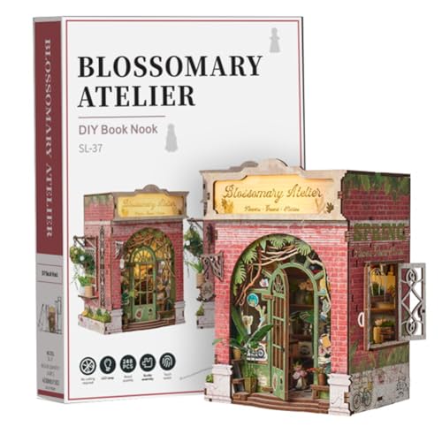 Miniatur-Holzpuppenhaus-Bausatz, DIY-Puppenhaus-Bausatz mit LED-Beleuchtung, kreatives Set zur Regaldekoration, 3D-Modell, kreative Geschenke für Freunde und Verwandte (Gewächshaus) von ELPHNUTSEY