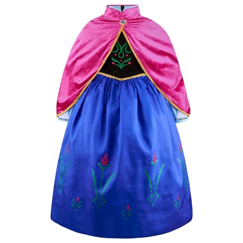 ELSA & ANNA Prinzessin Kleid Mädchen – Eiskönigin – Prinzessinnenkostüm – Mädchen Kleid für Partys, Geburtstage, Fasching, Karneval und Halloween – Prinzessin Kostüm Mädchen – 7-8 Jahre (UK-SEP308) von ELSA & ANNA