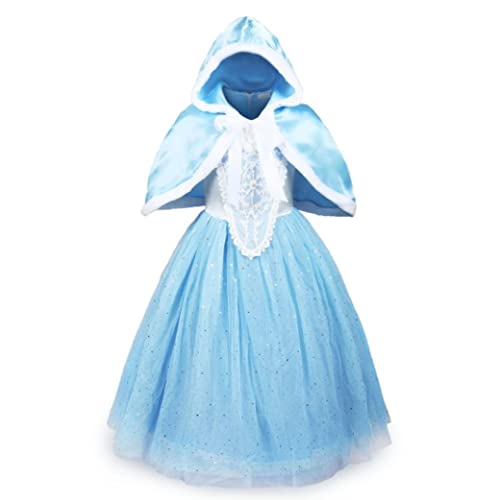 ELSA & ANNA Prinzessin Kleid Mädchen – Eiskönigin – Prinzessinnenkostüm – Mädchen Kleid für Partys, Geburtstage, Fasching, Karneval und Halloween – Prinzessin Kostüm Mädchen – 6-7 Jahre (CNDR6) von ELSA & ANNA