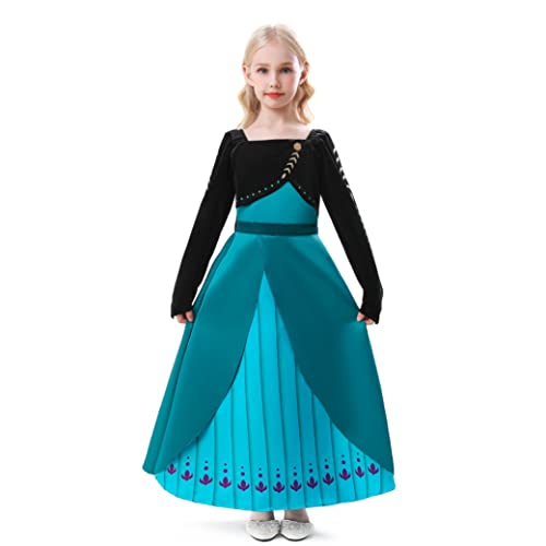 ELSA & ANNA Prinzessin Kleid Mädchen – Eiskönigin – Prinzessinnenkostüm – Mädchen Kleid für Partys, Geburtstage, Fasching, Karneval und Halloween – Prinzessin Kostüm Mädchen – 4-5 Jahre (AN2105) von ELSA & ANNA