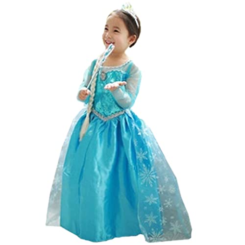 ELSA & ANNA Prinzessin Kleid Mädchen – Eiskönigin – Prinzessinnenkostüm – Mädchen Kleid für Partys, Geburtstage, Fasching, Karneval und Halloween – Prinzessin Kostüm Mädchen – 3-4 Jahre (Dress206) von ELSA & ANNA