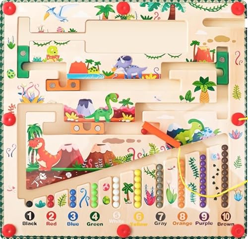 ELUBLU Magnetisches Labyrinth Holzspielzeug - Lernspielzeug für Kinder ab 3 Jahren - Feinmotorik & Hand-Auge-Koordination fördern - Sicher & Eco-Friendly Montessori Spielzeug von ELUBLU