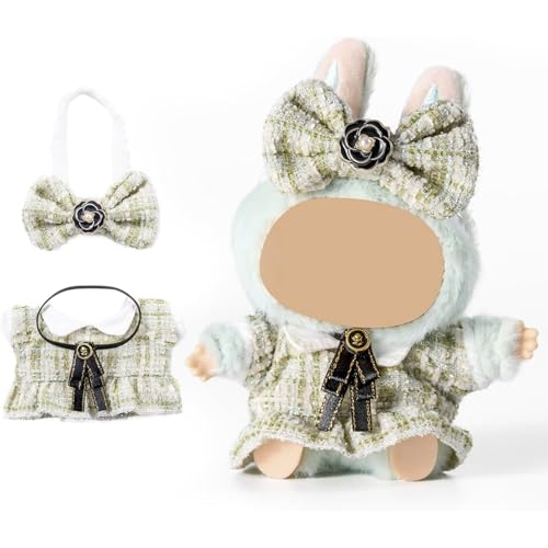 Puppe Kleidung für 17cm Plüsch Kuscheltier - Cute Doll Clothes, Dresses with Accessories Outfit Set, Nur Puppenbekleidung (Stil B Grün) von ELYSORA