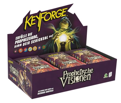 ELZNIR GAMES KeyForge: Prophetische Visionen – Display mit 12 Archon Decks, Duell-Kartenspiel von Richard Garfield, einzigartige Decks, ab 10 Jahren, 2 Spieler, Deutsch von ELZNIR GAMES