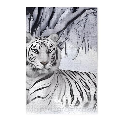 White Tiger 1000 PCS Jigsaw Puzzle for Adults Puzzle Toys for Adults Puzzle Games for Adults Puzzles for Adults Puzzle Art for Adults Puzzle Room Decor von ELkine