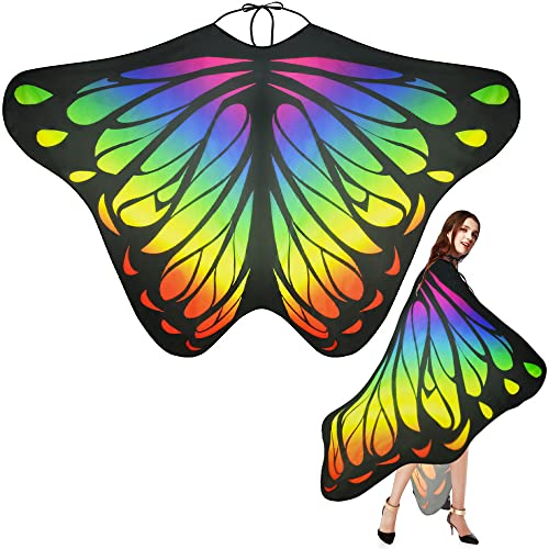 EMAGEREN Damen Schmetterling Kostüm Umhang mit Kapuze Erwachsene Schmetterlingsflügel Schmetterling Schal Flügel Tuch Fasching Kostüm Damen Halloween Kostüm für Halloween Fasching Party Cosplay EMAGEREN Damen Schmetterling Kostüm Umhang mit Kapuze Erwachsene Schmetterlingsflügel Schmetterling Schal Flügel Tuch Fasching Kostüm Damen Halloween Kostüm für Halloween Fasching Party Cosplay von EMAGEREN