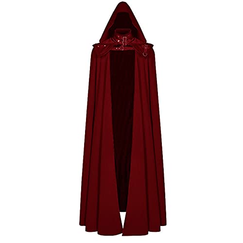 EMATOP Herren Vampir Umhang mit Kapuze Halloween Kostüm Erwachsene Lange Mantel Mittelalter Vintage Kapuzenumhang Karneval Cosplay Kleidung Retro Einfarbig Kapuzenmantel Gothic Teufelsmantel EMATOP Herren Vampir Umhang mit Kapuze Halloween Kostüm Erwachsene Lange Mantel Mittelalter Vintage Kapuzenumhang Karneval Cosplay Kleidung Retro Einfarbig Kapuzenmantel Gothic Teufelsmantel von EMATOP