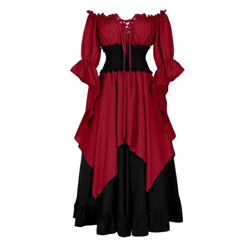 EMATOP Mittelalter Kleid Damen Renaissance Kostüme Karneval Halloween Partykleid Vintage Lang Gothic Kleidung Hohe Taille Ballkleid mit Korsett Mittelalterkleid Einfarbig Festliche Kleider EMATOP Mittelalter Kleid Damen Renaissance Kostüme Karneval Halloween Partykleid Vintage Lang Gothic Kleidung Hohe Taille Ballkleid mit Korsett Mittelalterkleid Einfarbig Festliche Kleider von EMATOP