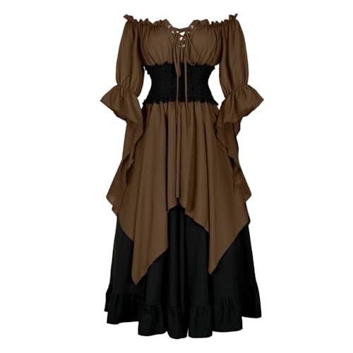 EMATOP Mittelalter Kleid Damen Renaissance Kostüme Karneval Halloween Partykleid Vintage Lang Gothic Kleidung Hohe Taille Ballkleid mit Korsett Mittelalterkleid Einfarbig Festliche Kleider EMATOP Mittelalter Kleid Damen Renaissance Kostüme Karneval Halloween Partykleid Vintage Lang Gothic Kleidung Hohe Taille Ballkleid mit Korsett Mittelalterkleid Einfarbig Festliche Kleider von EMATOP