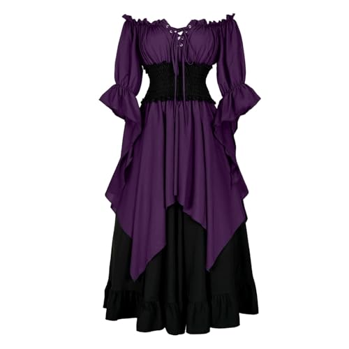 EMATOP Mittelalter Kleid Damen Renaissance Kostüme Karneval Halloween Partykleid Vintage Lang Gothic Kleidung Hohe Taille Ballkleid mit Korsett Mittelalterkleid Einfarbig Festliche Kleider EMATOP Mittelalter Kleid Damen Renaissance Kostüme Karneval Halloween Partykleid Vintage Lang Gothic Kleidung Hohe Taille Ballkleid mit Korsett Mittelalterkleid Einfarbig Festliche Kleider von EMATOP