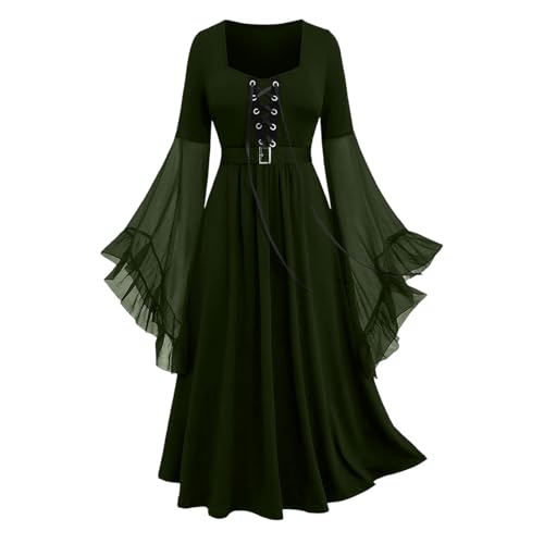 EMATOP Mittelalter Kostüm für Damen Renaissance Viktorianisches Kleid mit Trompetenärmel Partykleid Vintage Karneval Halloween Kostüm High Waist Elegant Cocktailkleid Chiffon Gothic Kleider EMATOP Mittelalter Kostüm für Damen Renaissance Viktorianisches Kleid mit Trompetenärmel Partykleid Vintage Karneval Halloween Kostüm High Waist Elegant Cocktailkleid Chiffon Gothic Kleider von EMATOP