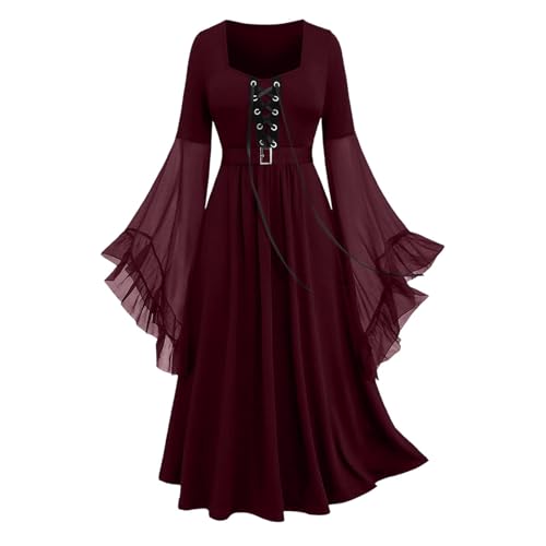 EMATOP Mittelalter Kostüm für Damen Renaissance Viktorianisches Kleid mit Trompetenärmel Partykleid Vintage Karneval Halloween Kostüm High Waist Elegant Cocktailkleid Chiffon Gothic Kleider EMATOP Mittelalter Kostüm für Damen Renaissance Viktorianisches Kleid mit Trompetenärmel Partykleid Vintage Karneval Halloween Kostüm High Waist Elegant Cocktailkleid Chiffon Gothic Kleider von EMATOP