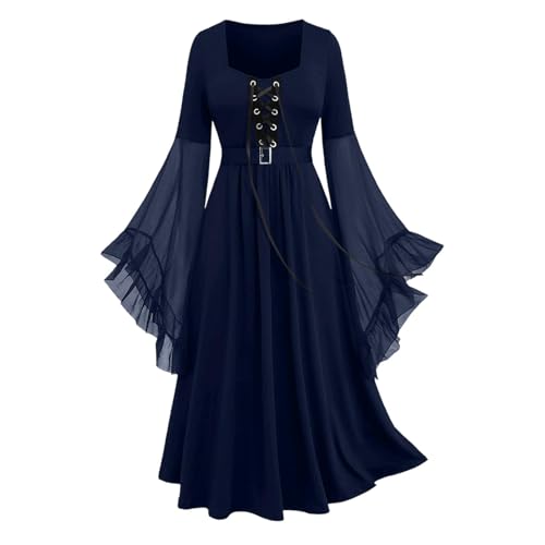 EMATOP Mittelalter Kostüm für Damen Renaissance Viktorianisches Kleid mit Trompetenärmel Partykleid Vintage Karneval Halloween Kostüm High Waist Elegant Cocktailkleid Chiffon Gothic Kleider EMATOP Mittelalter Kostüm für Damen Renaissance Viktorianisches Kleid mit Trompetenärmel Partykleid Vintage Karneval Halloween Kostüm High Waist Elegant Cocktailkleid Chiffon Gothic Kleider von EMATOP