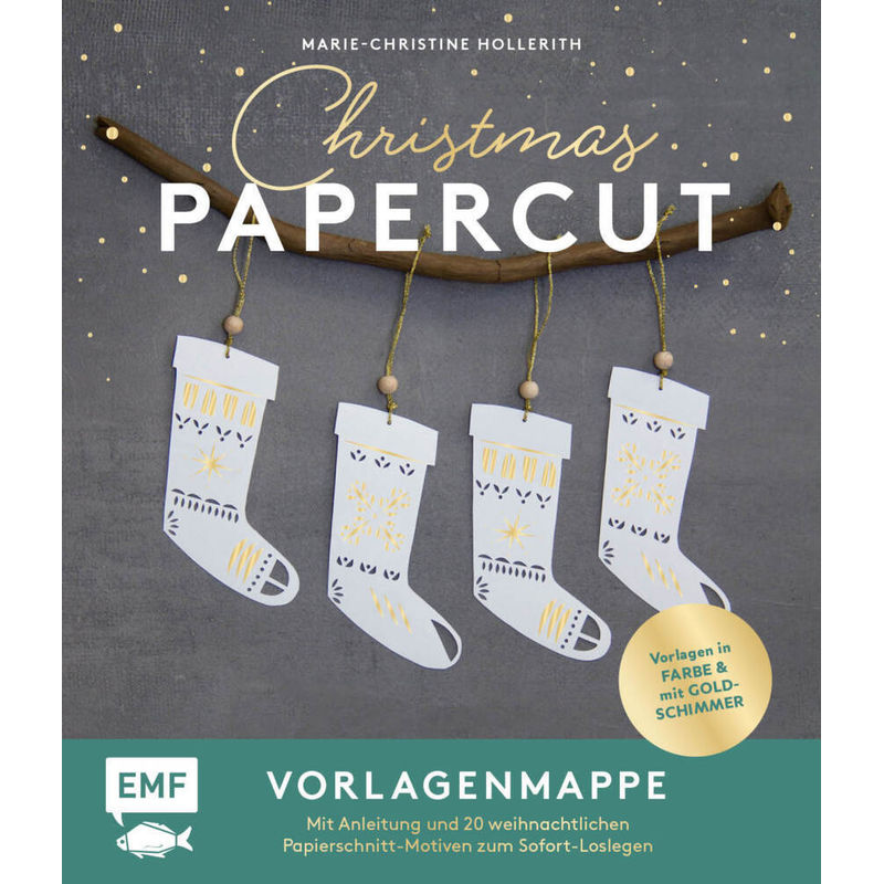 Set: Christmas Papercut - Die Vorlagenmappe mit Anleitung und 20 weihnachtlichen Papierschnitt-Motiven zum Sofort-Loslegen von EDITION,MICHAEL FISCHER