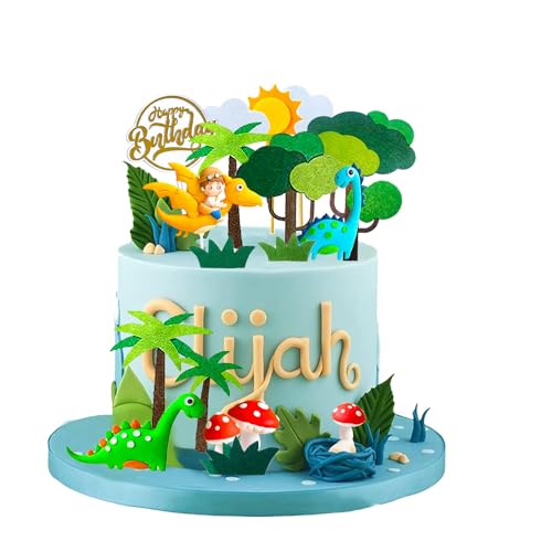 19 Stück Dinosaurier-Kuchenaufsatz, Dinosaurier Alles Gute zum Geburtstag Cake Topper, Dschungel Kuchen Dekorationen, Kinder Cake Topper, für Kinder Geburtstagsfeier, Dinosaurier-Mottoparty 19 Stück Dinosaurier-Kuchenaufsatz, Dinosaurier Alles Gute zum Geburtstag Cake Topper, Dschungel Kuchen Dekorationen, Kinder Cake Topper, für Kinder Geburtstagsfeier, Dinosaurier-Mottoparty von EMHTHME
