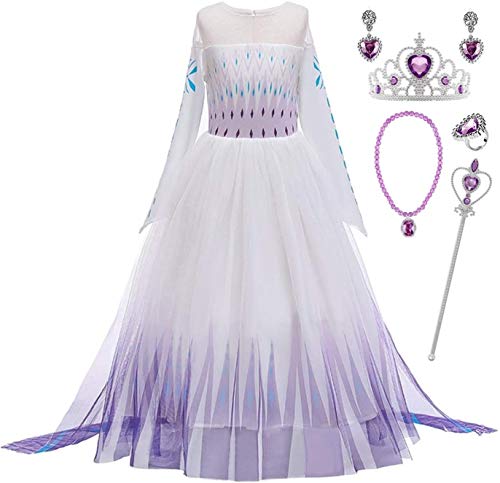 EMIN ELSA Kostüm Eiskönigin 2 ELSA Kleid Mädchen Kinder Mädchen Prinzessin Königin ELSA 2 Kostüm Weihnachten Verkleidung von Emin
