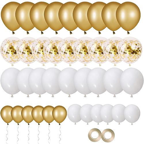 70 Stück Luftballons Gold Metallic, Luftballons Gold Weiß Konfetti Luftballons Hochzeitsballons Gold Metallic Ballons Helium Ballon für Babyparty Geburtstag Hochzeit Mädchen Party Dekoration 70 Stück Luftballons Gold Metallic, Luftballons Gold Weiß Konfetti Luftballons Hochzeitsballons Gold Metallic Ballons Helium Ballon für Babyparty Geburtstag Hochzeit Mädchen Party Dekoration von EMITUOFO