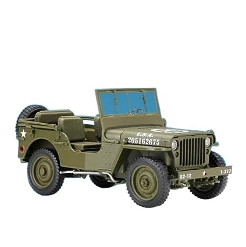 EMRGAZQD Motorfahrzeuge Replika Auto 1:18 Für Jeep 1941 Legierungs-Druckguss-Metall-Spielzeug-Geländewagen-Automodell-Simulationssammlung Originalgetreue Nachbildung (Color : Green) von EMRGAZQD