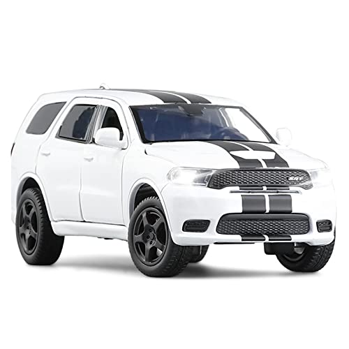 EMRGAZQD Motorfahrzeuge Replika Auto 1:32 Für Dodge Durango SRT Auto Legierung Sportwagen Modell Diecast Sound Light Super Racing SUV Spielzeug Originalgetreue Nachbildung (Color : White) von EMRGAZQD