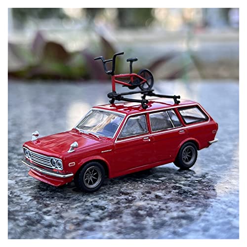 EMRGAZQD Motorfahrzeuge Replika Auto 1:64 Für Datsun Bluebird 510 Simulation Legierung Kombi Automodell Statisches Fahrzeug Sammlerstück Ornament Originalgetreue Nachbildung (Color : Red) von EMRGAZQD