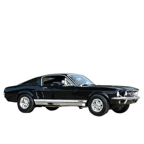 EMRGAZQD Motorfahrzeuge Replika Auto Automodell Im Maßstab 1:18 Für Ford Mustang GT, Simulations-Replik, Auto-Geschenk-Sammlung Originalgetreue Nachbildung (Color : Black 1967) von EMRGAZQD
