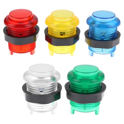EMSea 5 x 28 mm Arcade-LED-Tasten, kompatibel mit Arcade-Konsole, Holzkonsolen, Metallplatten und mit allen Arten von Anime-Konsolen EMSea 5 x 28 mm Arcade-LED-Tasten, kompatibel mit Arcade-Konsole, Holzkonsolen, Metallplatten und mit allen Arten von Anime-Konsolen von EMSea