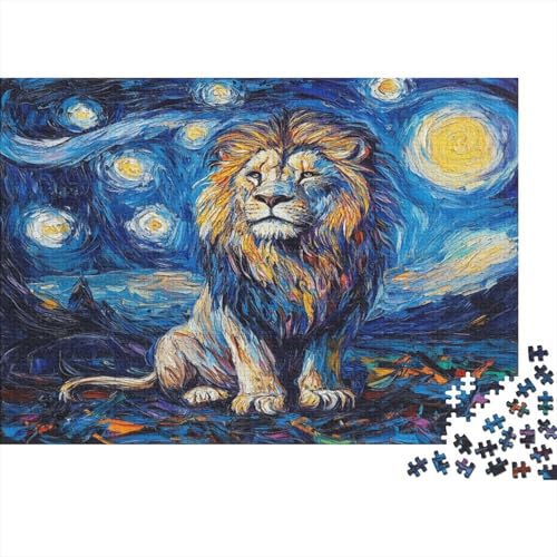 Der Löwe Puzzle 1000 Teile Puzzle für Erwachsene 1000 Teile Lernspiel Herausforderung Spielzeug 1000 Teile Puzzles Malerei Kunst Erwachsene Kinder 1000 Stück (75 x 50 cm) von EMTRKPWLJ