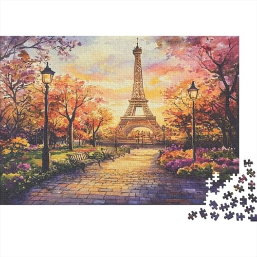 Eiffelturm Puzzle 1000 Teile für Erwachsene – 1000 Teile Puzzle für Erwachsene – Herausforderung und Herausforderung hochwertiges und langlebiges Puzzle zum Stressabbau (75 x 50 cm) von EMTRKPWLJ