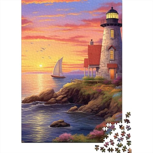 Küste Leuchtturms Puzzle 1000 Teile Schwer Puzzle Spielzeug Lernspiel Impossible Herausforderung Spielzeug Für Erwachsene Und Kinder Ab 12 Jahren 1000pcs (75x50cm) von EMTRKPWLJ