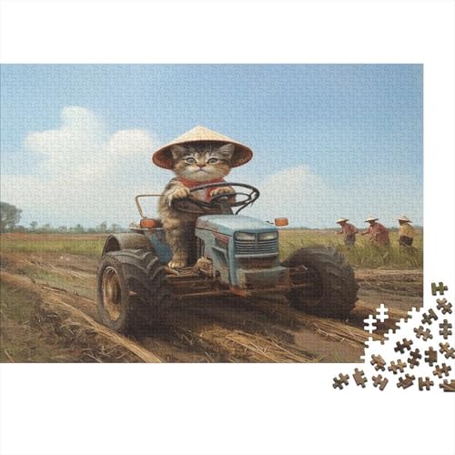 Ländliche Katze in China Puzzle 1000 Teile Puzzle für Erwachsene Lernspiel 1000 Teile Puzzle für Erwachsene Kinder 1000 Teile (75 x 50 cm) von EMTRKPWLJ