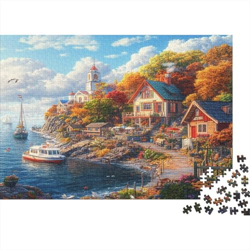 Leuchtturm der Küste Puzzles für Erwachsene – Puzzle 1000 Teile für Erwachsene und Kinder ab 14 Jahren – hochwertiges Puzzle 1000 Teile (75 x 50 cm) von EMTRKPWLJ