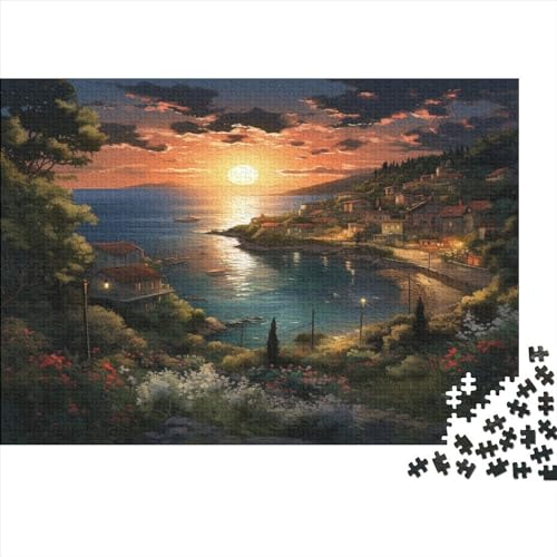 Sonnenuntergang über dem Hafen Puzzle 1000 Teile Erwachsener Kniffel Spaß Für Die Ganze Familie - Abwechslungsreiche 1000 Puzzleteilige Motive Puzzlespiel Erwachsene, Puzzel 1000pcs (75x50cm) von EMTRKPWLJ