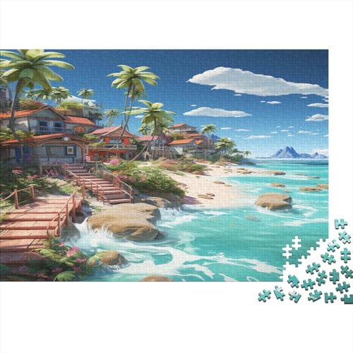 Urlaubsbucht Puzzles 1000 Teile für Erwachsene, für die Dekoration zu Hause und Geburtstagsgeschenke, 1000 Teile für Erwachsene, Stimulierende Puzzlespiele, 1000 Stück (75 x 50 cm) von EMTRKPWLJ
