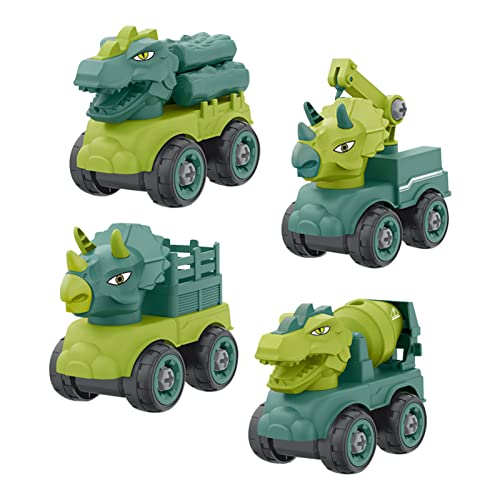 EMUKOEP 4-Pack-Dinosaurier-Bauspielzeugset, Montagefahrzeuge, Strumpfstoffe und Party Gefälligkeiten von EMUKOEP