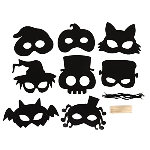EMUKOEP 8 PCs Halloween Scratch Paper Art Masken Kratzmaske Regenbogen Tiergesichtsmasken Spielzeug Halloween Kinder Kunsthandwerk von EMUKOEP
