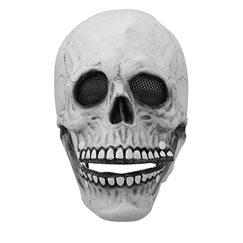 EMUKOEP DIY -Schädelkopf ， Voller Latexhelm mit Beweglichen Kiefer für Halloween Cosplay Roleplay & Spooky Kostümpartys von EMUKOEP