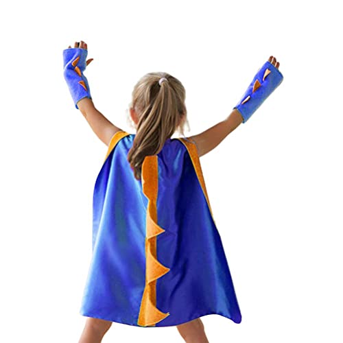 EMUKOEP Dinosaurier Cape Dino Kostüm Kleid Einen Größe Halloween Kostüme Party Kostüme für Im Alter von 3 Bis 8 Jahren (Dunkelblau) von EMUKOEP