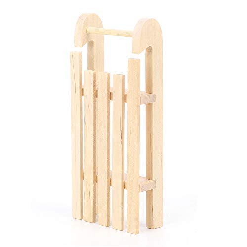 EMUKOEP Miniaturholzsimulation Schlittenmodell 1:12, Puppenhauszubehör mit Handgefertigter Weihnachtslandschaft, Kindergeschenk (Einfaches Modell) von EMUKOEP