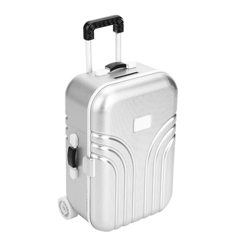 EMUKOEP Spielzeugbabykoffer, Schöner Koffer mit Plastikrädern, Mini -Gepäckbox (Silber) von EMUKOEP