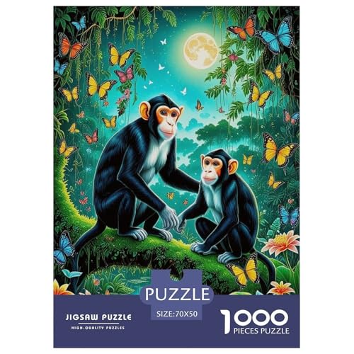 1000 Teile Affen Puzzle Für Erwachsene Und Kinder Geschicklichkeitsspiel Zwei Affen Teich Blumen Puzzle Aus Karton Wohndekoration Geschenk Zu Weihnachten 70x50cm/1000pcs von EMYXPAQM