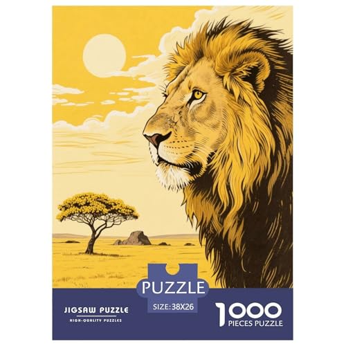 1000 Teile Afrikanische Savanne Puzzle – Für Erwachsene, Familienspaß & Gemeinsames Spiel, Löwe Puzzle, Dekoration, Geschenk Zum Geburtstag 38x26cm/1000pcs 1000 Teile Afrikanische Savanne Puzzle – Für Erwachsene, Familienspaß & Gemeinsames Spiel, Löwe Puzzle, Dekoration, Geschenk Zum Geburtstag 38x26cm/1000pcs von EMYXPAQM