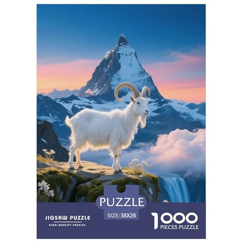 1000 Teile Alpensteinbock Puzzle – Für Erwachsene, Herausforderndes Denkspiel, Gletscher Puzzle, DekoRatteion, Geschenkideen 38x26cm/1000pcs von EMYXPAQM