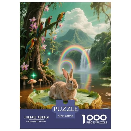 1000 Teile Angorakaninchen Puzzle – Für Erwachsene, Anspruchsvolles Spiel, Papagei Puzzles, DekoRatteion, Geschenk Für Erwachsene 70x50cm/1000pcs von EMYXPAQM