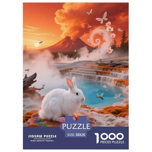 1000 Teile Angorakaninchen Puzzle – Für Erwachsene, Herausforderndes Denkspiel, Vulkan Puzzle, DekoRatteion, Geschenk Für Erwachsene 38x26cm/1000pcs von EMYXPAQM