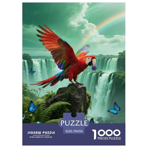 1000 Teile Ara Puzzle – Für Erwachsene, Anspruchsvolles Spiel, Wasserfall Puzzle, Wohnkultur, Einzigartiges Geschenk 70x50cm/1000pcs von EMYXPAQM