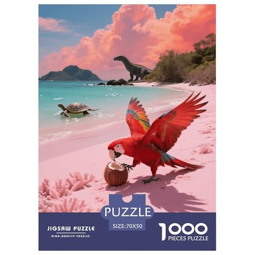 1000 Teile Ara Puzzle – Für Erwachsene, Herausforderndes Denkspiel, Strand Puzzle, DekoRatteion, Geschenk Für Erwachsene 70x50cm/1000pcs von EMYXPAQM