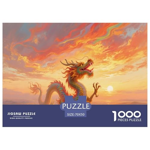 1000 Teile Asiatischer Drache Puzzle Für Erwachsene Und Kinder Geduldspiel Puzzles Aus Karton Wohndekoration Geschenk Für Erwachsene 70x50cm/1000pcs von EMYXPAQM