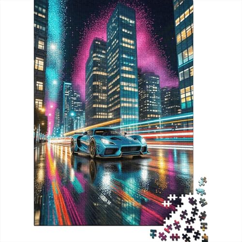 1000 Teile Auto Puzzle Für Erwachsene Und Kinder Holzpuzzle Familien Spiel Sportwagen Stadtstraße Puzzles Wohndekoration Geschenkideen 1000pcs (75x50cm) von EMYXPAQM