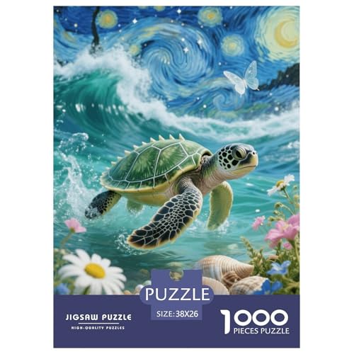 1000 Teile Baby Schildkröte Puzzle Für Erwachsene Und Kinder Geschicklichkeitsspiel Baby Schildkröte Wellen Puzzle Aus Karton Wohndekoration Geschenk Zum Geburtstag 38x26cm/1000pcs von EMYXPAQM